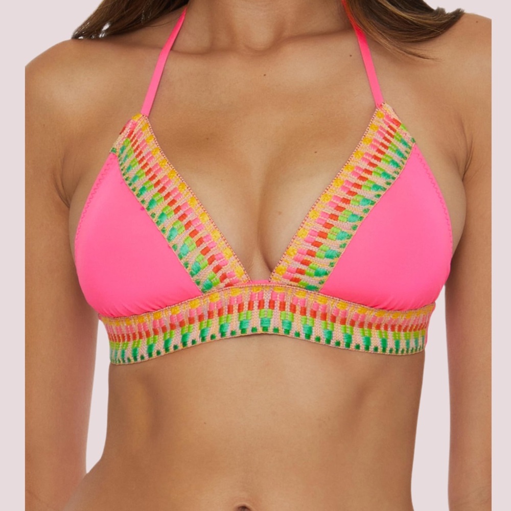 NWT BECCA Delilah Crochet Halter Bikini Top - Med